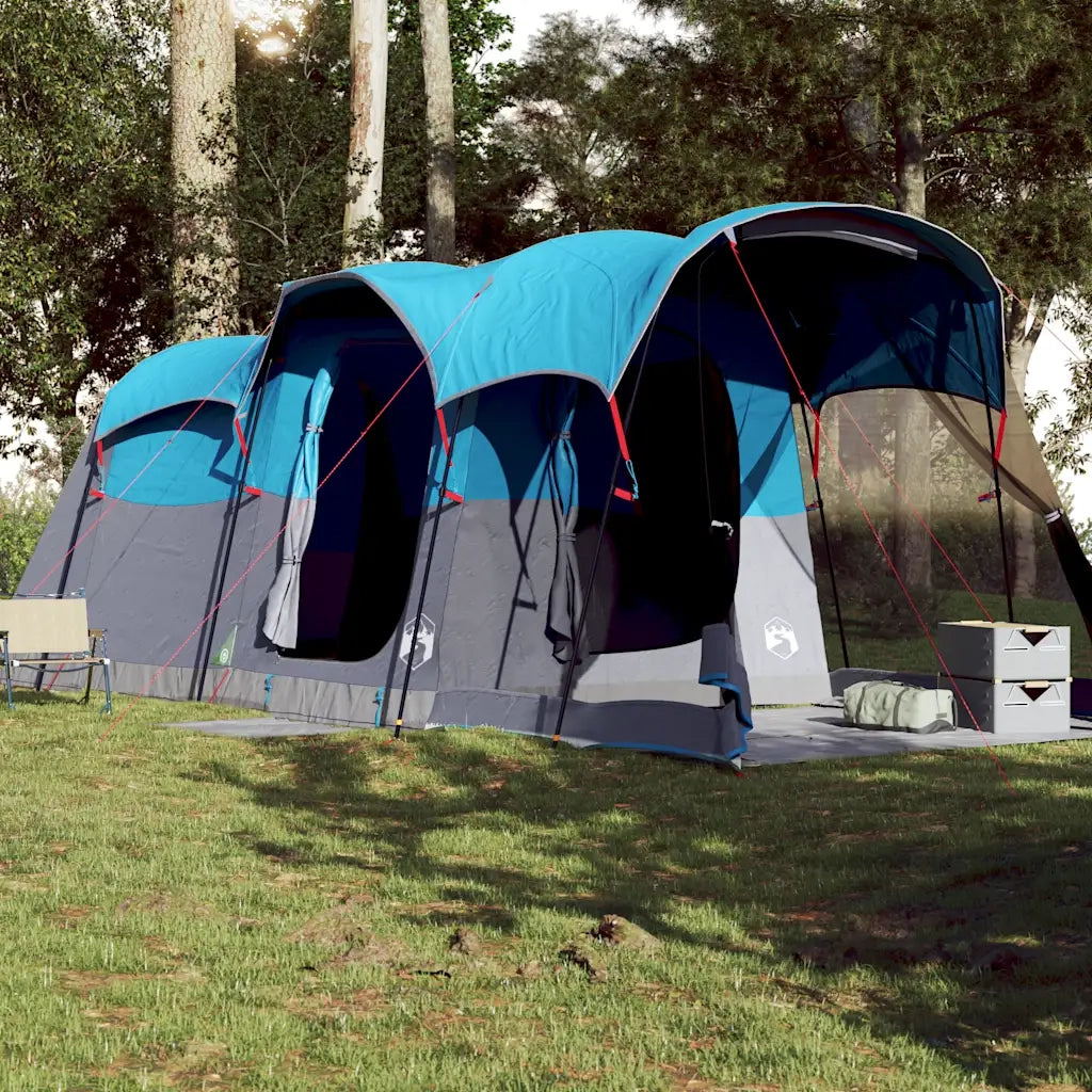 Tenda Familiare a Tunnel per 8 Persone Blu Impermeabile