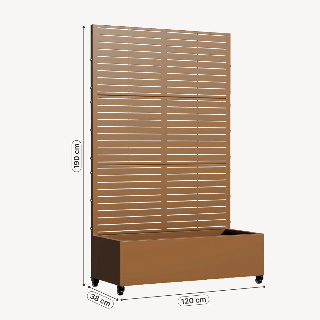 Fioriera con Spalliera Nodepp in Acciaio 190 x 120 x 38 cm - Marrone casa.pro