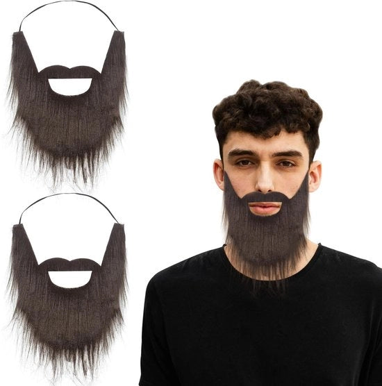 Accessori di costume - 2 pezzi - Falsa barba - Barba divertente - Accessori per costume - Barba del Babbo Natale - Barba da nome per festa - Barba divertente
