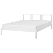 Letto in Legno di pino Bianco con Rete a Doghe Stile Classico 180 x 200 cm