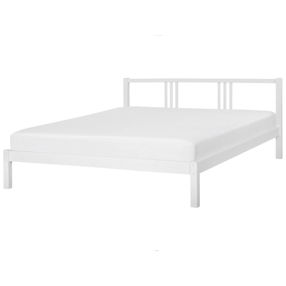 Letto in Legno di pino Bianco con Rete a Doghe Stile Classico 180 x 200 cm