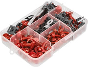 Set di viti a 177 pezzi per motocicletta - viti per manubrio e parafanghi - accessori modificati - set di viti rosse.