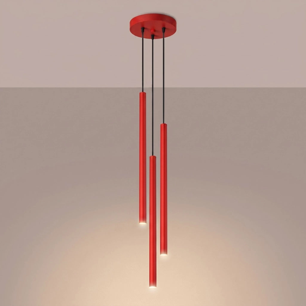 Lampada a sospensione PASTELO 3P rosso