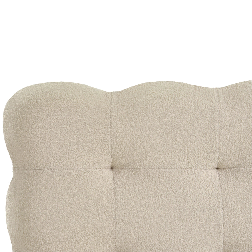 Letto matrimoniale in tessuto boucle con testata trapuntata Beige 120 x 200 cm design moderno