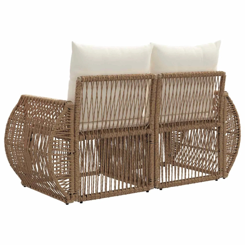 Divano da giardino 2-Numero di posti Beige polyrattan 42026703
