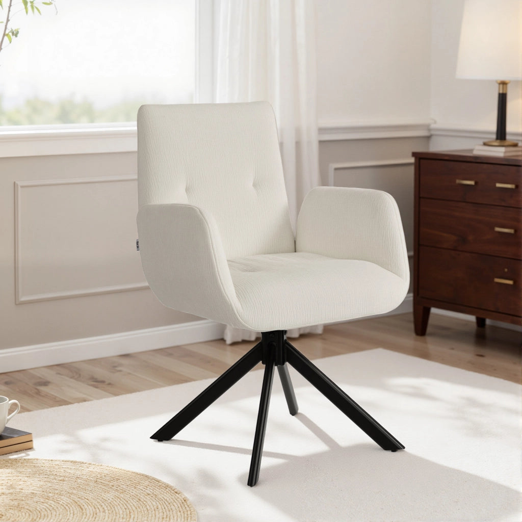 Poltrona moderna girevole imbottita ¨C zephmum ¨C crema 120 kg