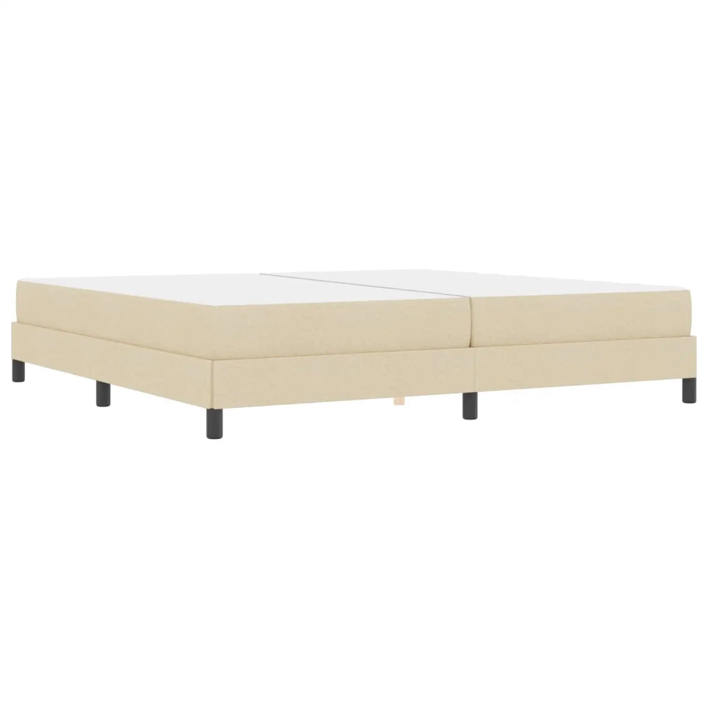 Letto a molle con materasso Crema 200 x 200 cm Tessuto 3398519
