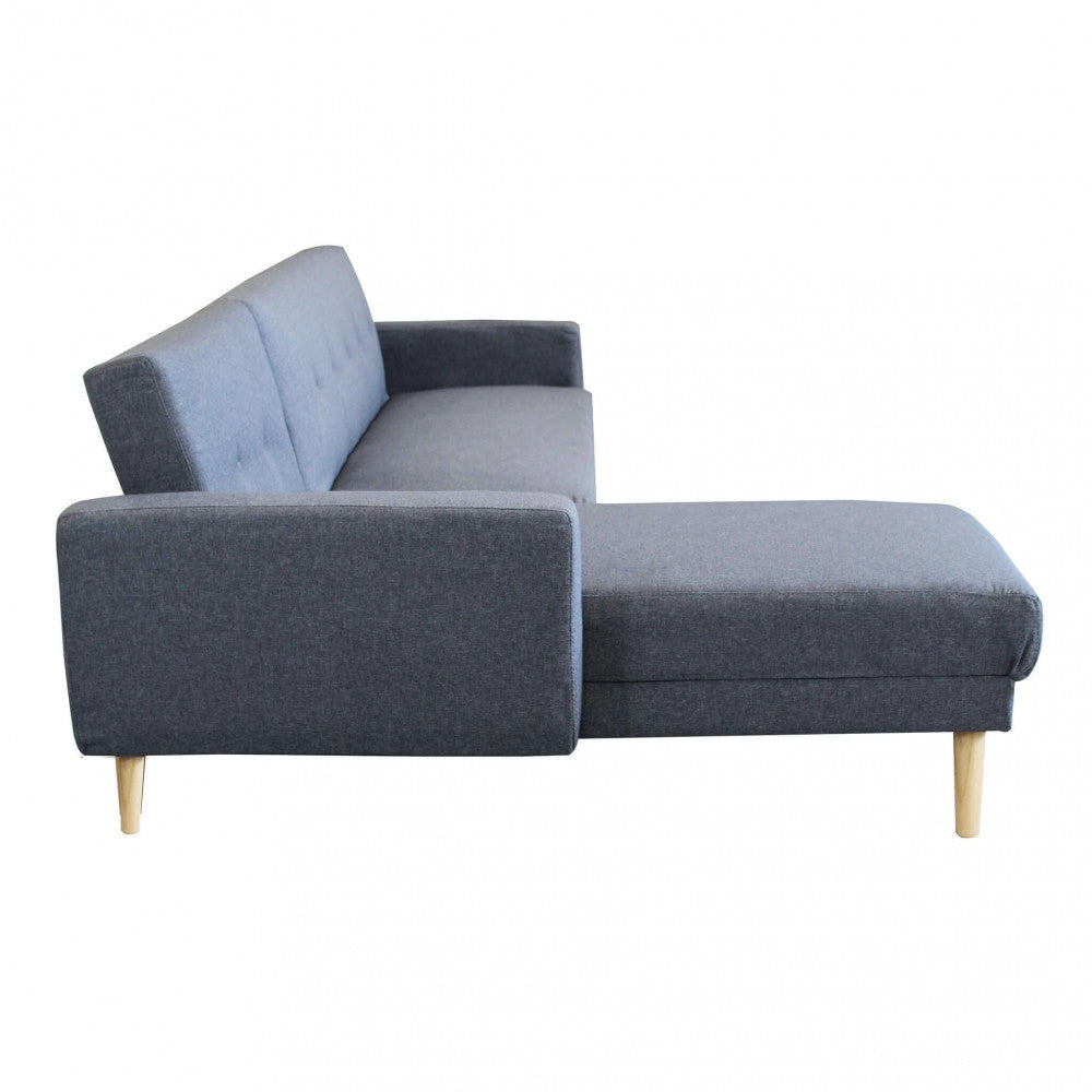 Divano Letto Arthur 176x84x84 cm in Tessuto Grigio scuro