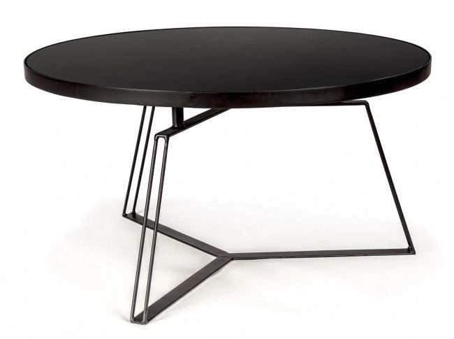 Tavolino Zaira Nero D70 Rotondo in Metallo