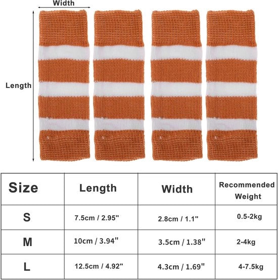 Set di caldiere per zampe di cane da 4 pezzi - Caldiere per zampe di cane morbidi con maglia - Protezione articolare - Poliestere traspirante - Adatto per piccoli cani/puppy