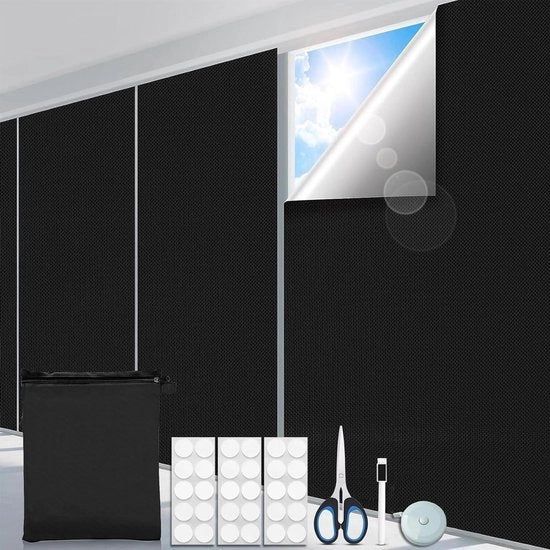 Rolle tenda oscurante 300 x 145 cm - opaco - senza perforazione - portatile - viaggio - adesivo nano - taglio libero