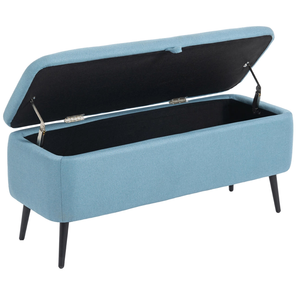 Cassettiera con Coperchio Ribaltabile ¨C Zephmum ¨C 101x38.5x44.5 cm Blu Chiaro