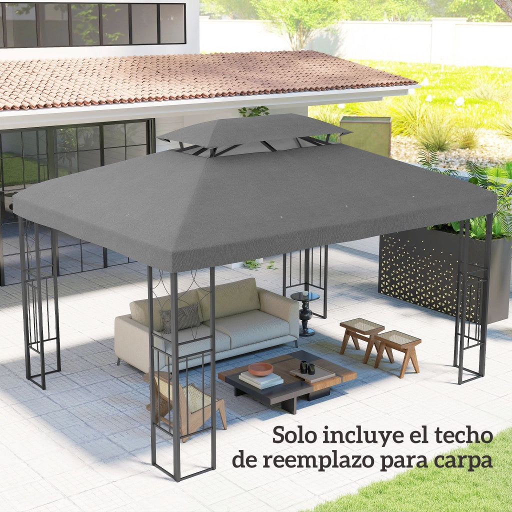 Toldo 4x3 m ¨C zephmum ¨C Grigio con Protezione UV e Drenaggio