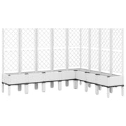 Fioriera | Cassetta per fiori | Vaso da Giardino con Traliccio Bianco 200x160x142 cm in PP