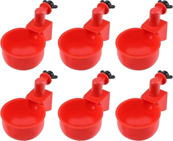 Bicchieri per uccelli da cortile 3/8 pollici - automatico per uccelli da cortile - becher per anatre e uccelli - rosso .