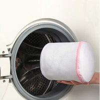 Sacca Salvabiancheria per Lavatrice 20x25 cm a Rete con Cerniera Rosa