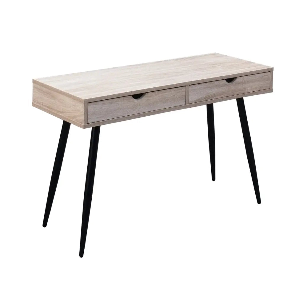 Scrivania CALIFORNIA 2 cassetti – Rovere chiaro e nero – Stile scandinavo