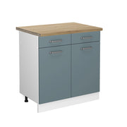 Vicco Mobiletto base per cucina Grigio-blu 80 cm , PL Rovere
