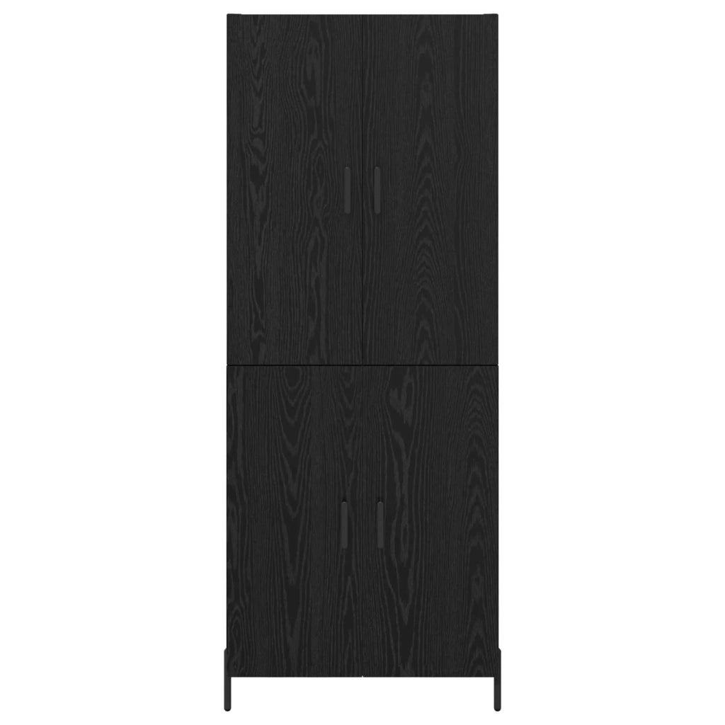 Credenza Rovere Nero 69,5 x 34 x 180 cm Legno multistrato