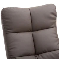 Poltrona Sedia Relax Reclinabile con Poggiapiedi in pelle PU Marrone