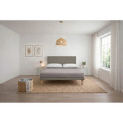 Letto imbottito Letto Matrimoniale alla Francese 140x200 cm Square - Similpelle,Cappuccino,Con rete