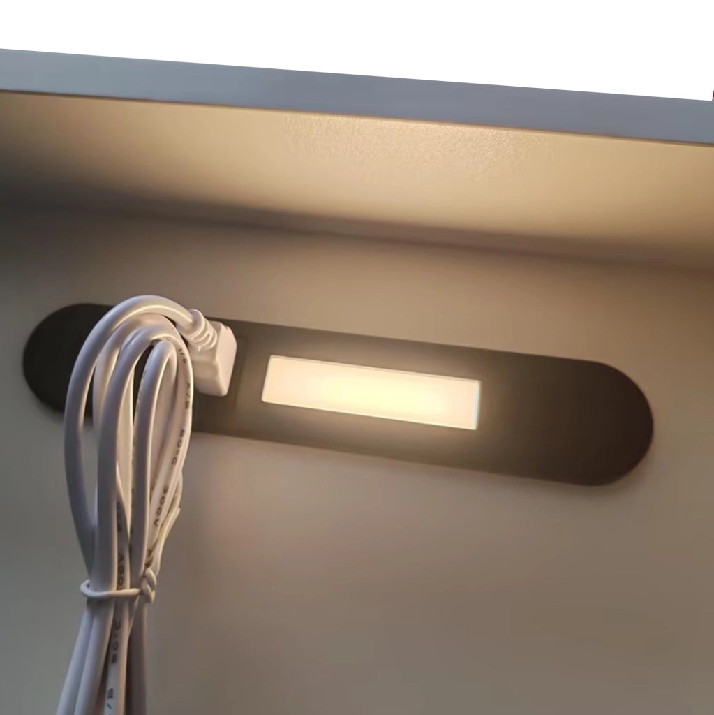 Letto multifunzione per bambini 90x200 cm in legno grigio con ripiani; LED e USB