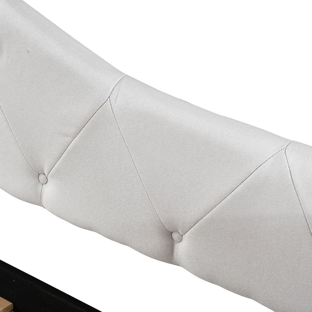 Letto a scomparsa 90x200 - Xylo - Beige in lino con divano letto e panca