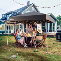 Gazebo pieghevole grigio, 2,5 x 2,5 x 2,7 m con chiusura centrale, Tenda per fiere eventi mercati