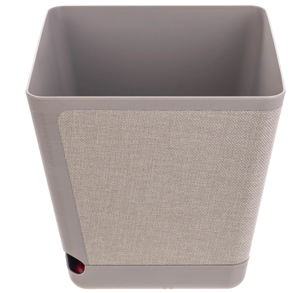 Coprivaso quadrato KADAX con supporto, in tessuto beige fantasia, 24 cm