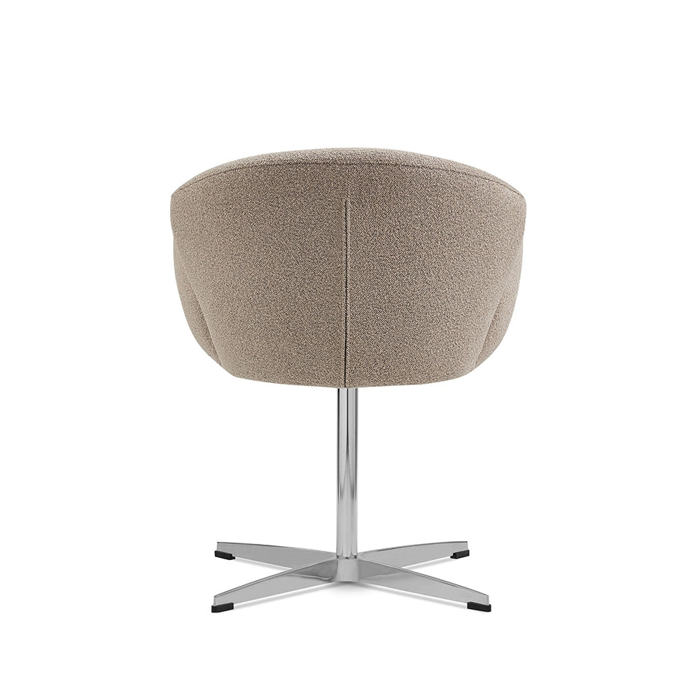 Sedia da pranzo girevole Moby Premium - Xylo - Struttura in acciaio inossidabile, altezza 48 cm, tessuto moka