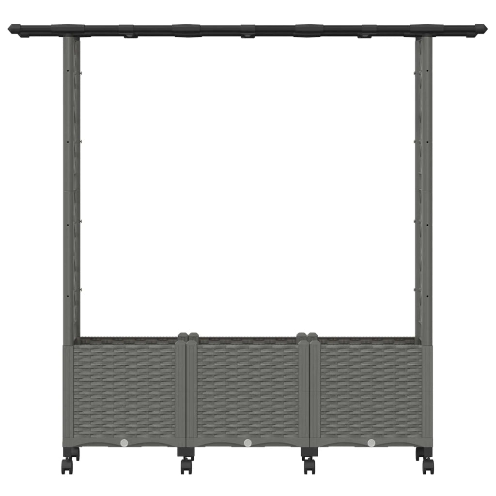 Letto Rialzato con Griglia e Tetto Grigio Chiaro PP 3423119