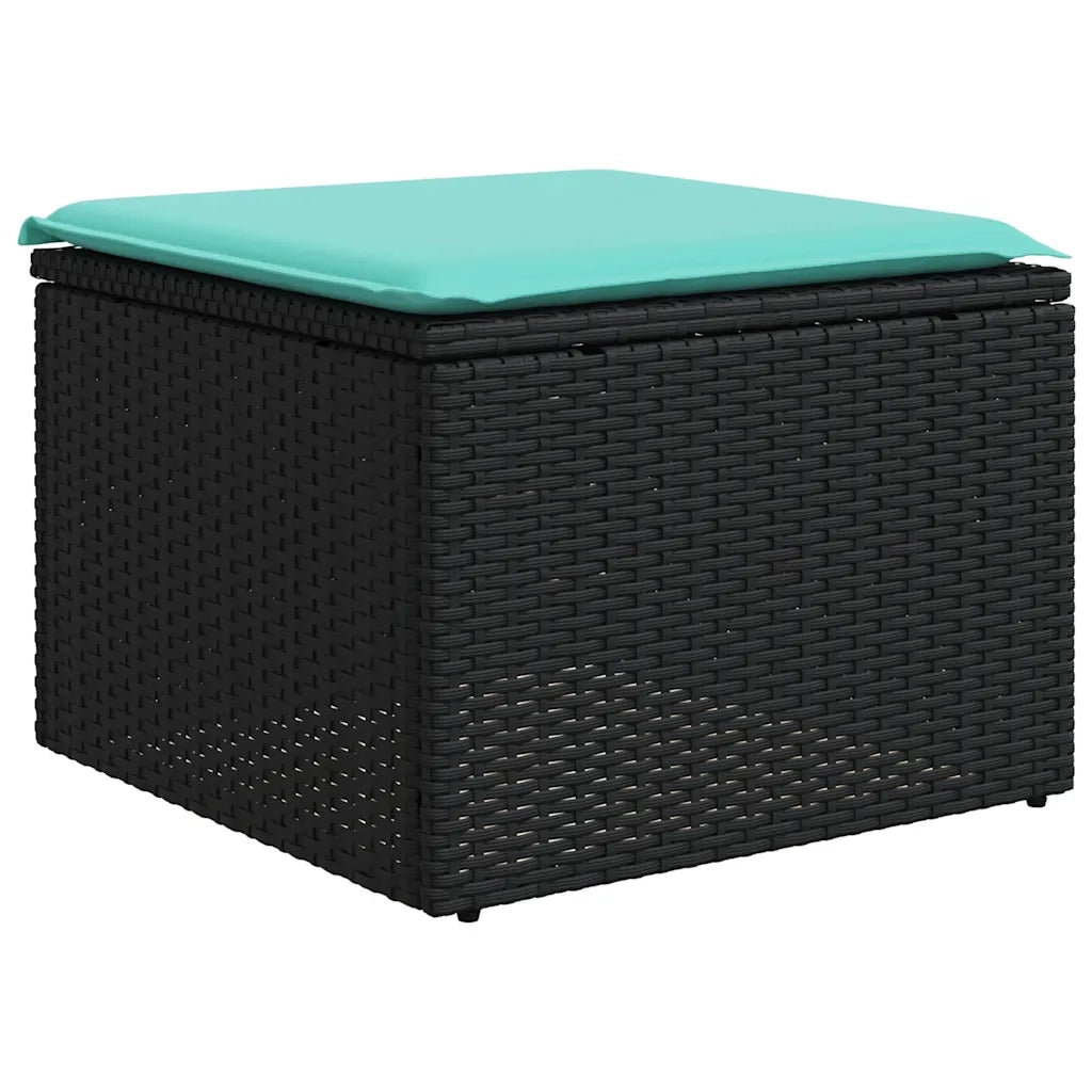 Set Divani da Giardino 11 pz con Cuscini Nero in Polyrattan 3226393