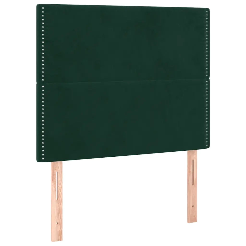 Letto a Molle con Materasso e LED Verde Scuro 90x200cm Velluto 3136044