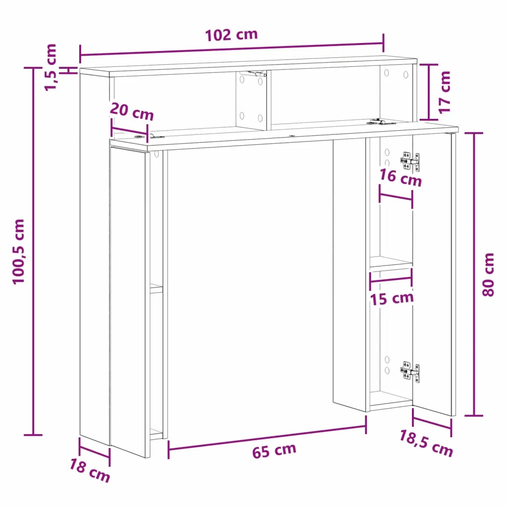 Cornice per camino Sonoma grigio 102 x 18 x 100,5 cm 8006603