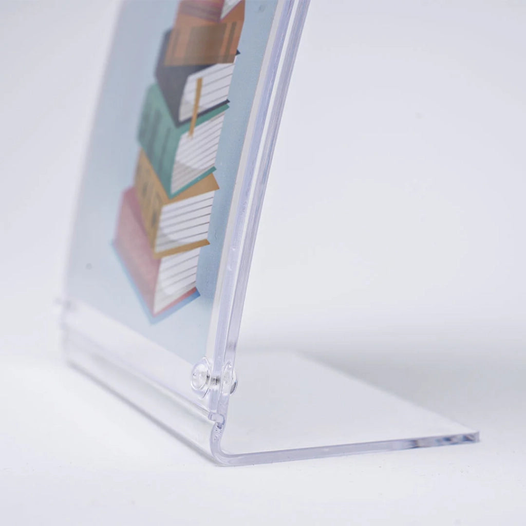 Porta avvisi da banco magnetico in Plexi profilo curvo Monofacciale - A4 Verticale