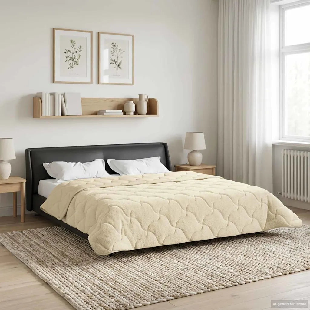 Piumone | Duvet Estivo Crema 200 x 200 cm Microfibra e Fleece Teddy