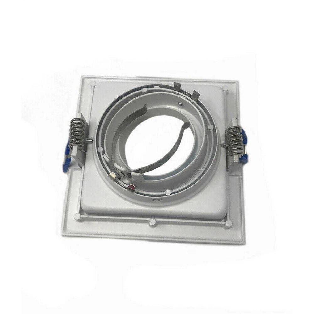 Trade Shop - Portafaretto Incasso Quadrato Acciaio P23 Orientabile Supporto Faretto Porta Faretti - Bianco