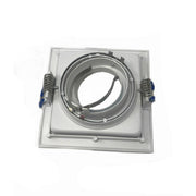 Trade Shop - Portafaretto Incasso Quadrato Acciaio P23 Orientabile Supporto Faretto Porta Faretti - Bianco