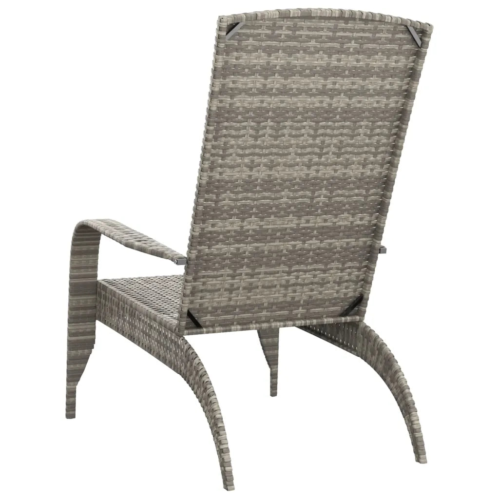 Sedia da giardino Adirondack grigia in polyrattan 319695