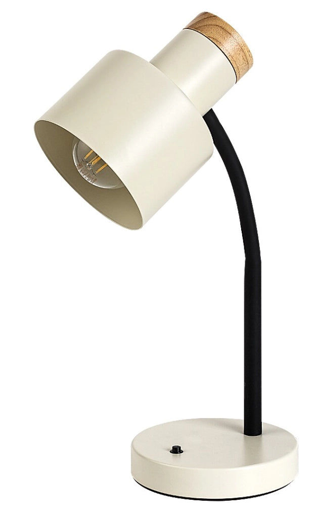 Lampada da scrivania Pastro 1xE27 nera avorio legno Rabalux