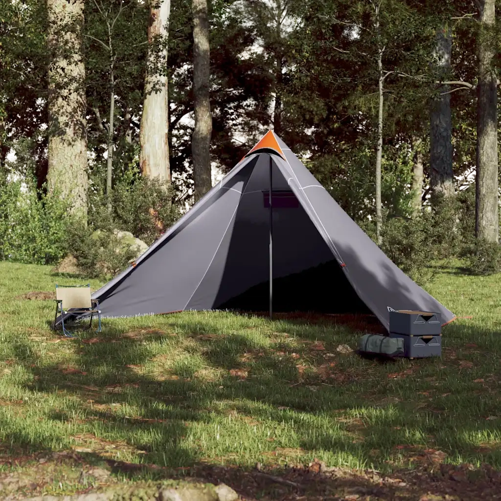 Tenda Familiare Tipi 7 Persone Grigia e Arancione Impermeabile 94712