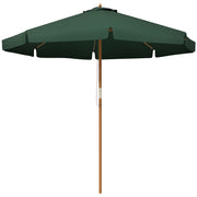 Ombrellone da Giardino in Legno con Sistema a Puleggia ¨C Zephmum ¨C Verde 325x250 cm