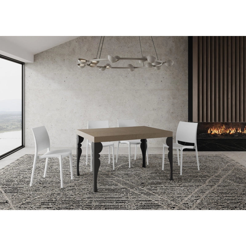 Tavolo allungabile 120/380x90 cm Paxon telaio Antracite - Tortora
