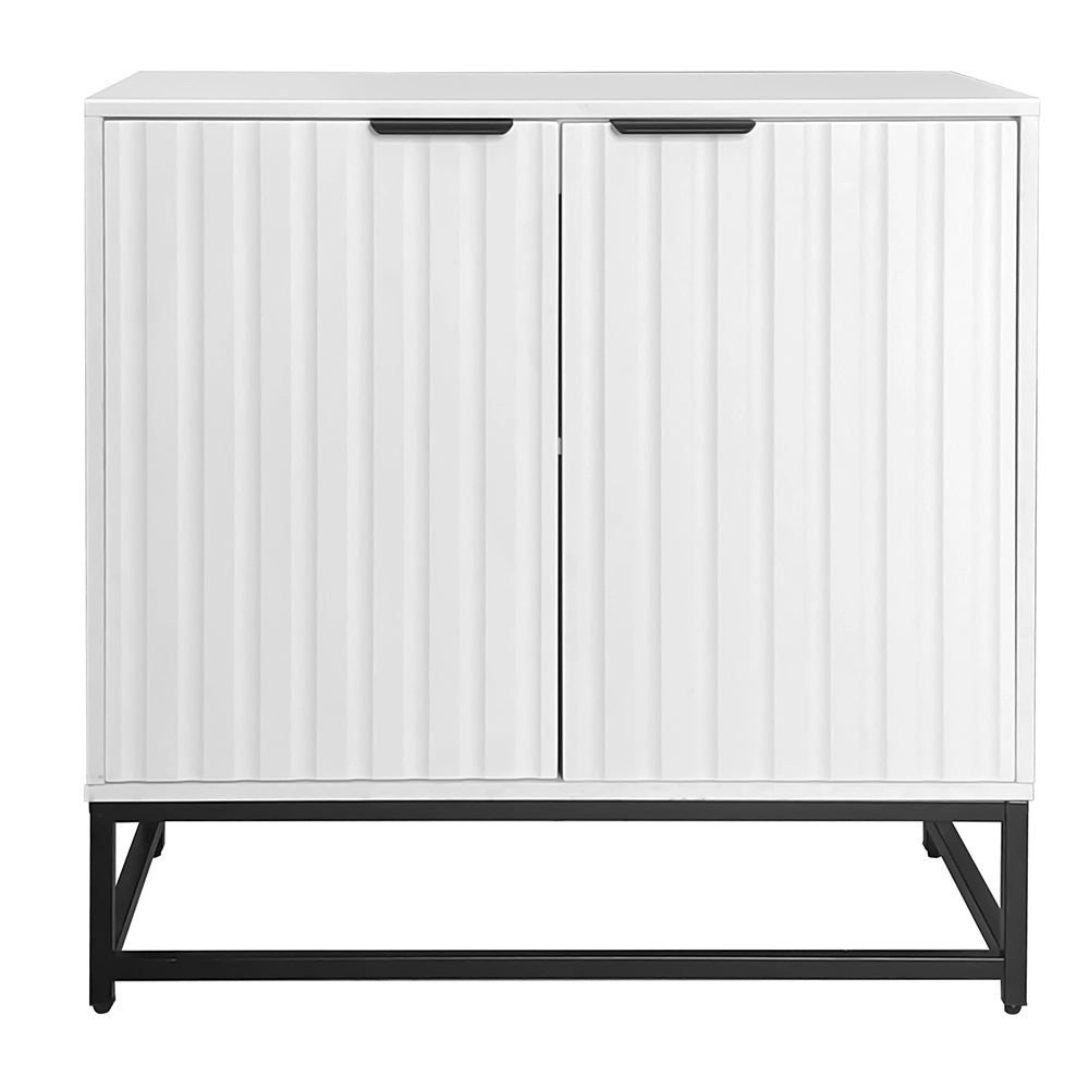 Comò - Xylo - 2 porte a scomparsa maniglie metallo 80x40x80cm