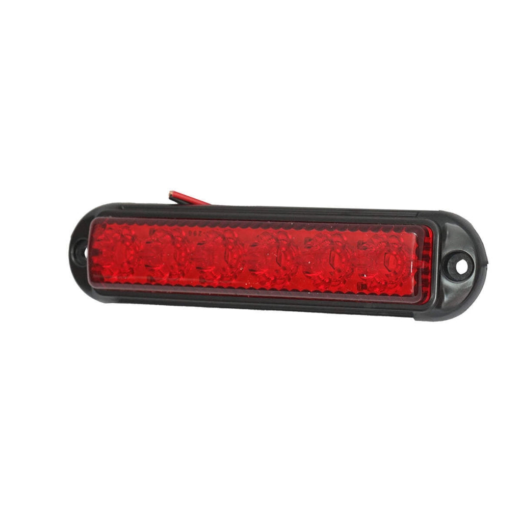 Lampada laterale LED, rossa, 12V-24V, 155x37 mm, con cornice nera, Breckner Germany