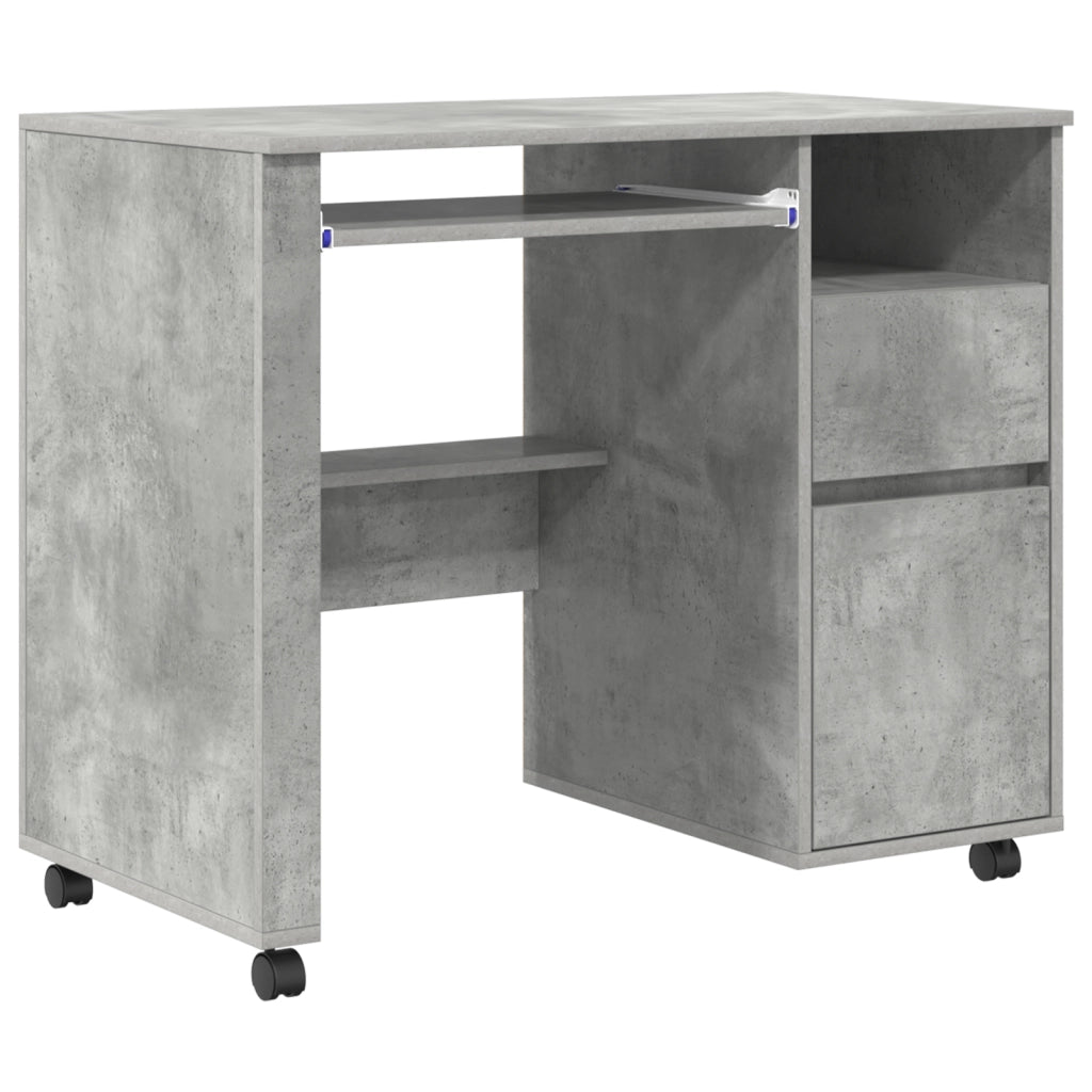 Scrivania in cemento grigio Grigio cemento Truciolare Media Ruote