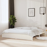 Giroletto-Struttura Letto Bianco in Legno Massello 200x200 cm 124167