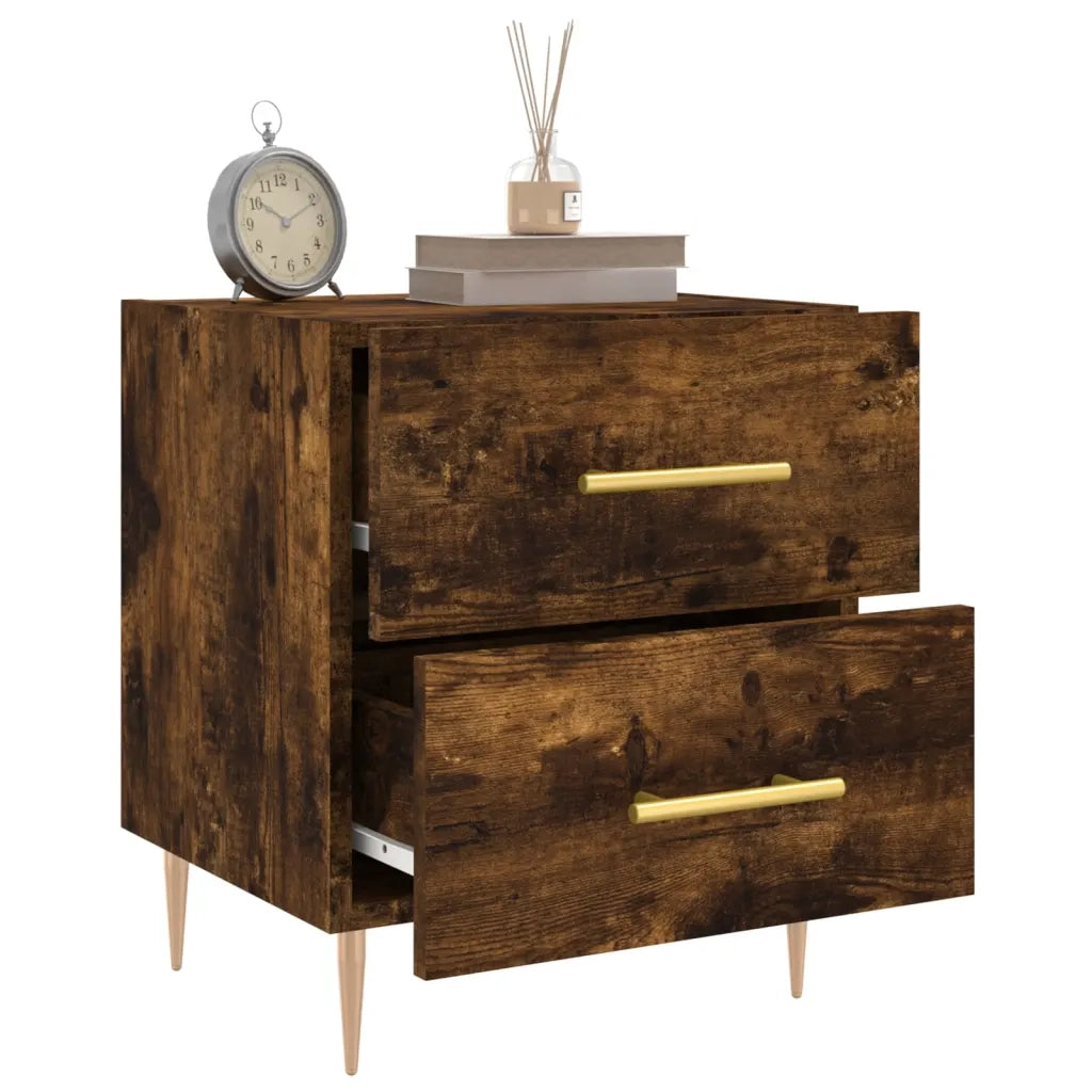 Comodino Rovere Fumo 40x35x47,5 cm in Legno Multistrato 827286
