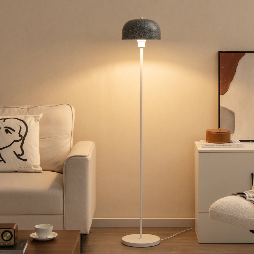 Lampada da terra con paralume e interruttore a pedale, Lampada a stelo moderna per camera da letto e soggiorno-Lampade