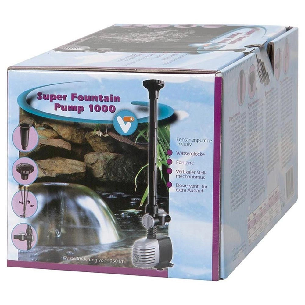 Velda VT Super Fountain Pump - pompa da laghetto con giochi d'acqua Portata: 1000L/h